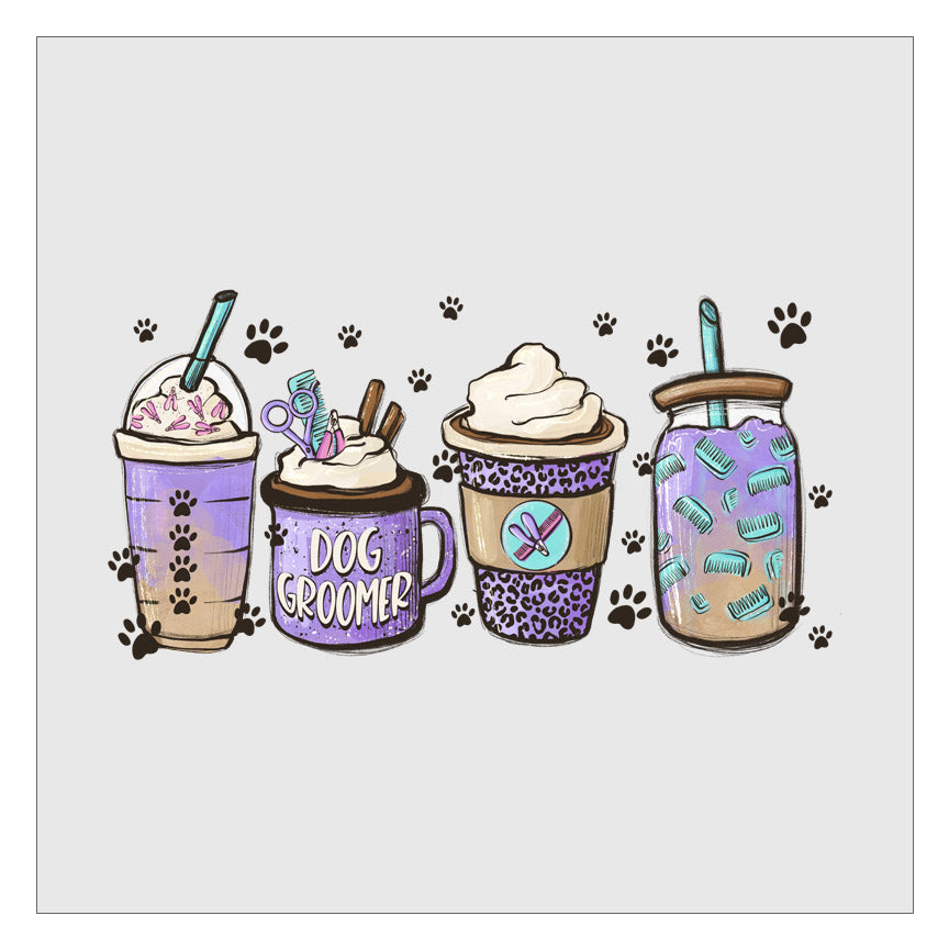 Dog Groomer Coffee Latte DTF Transfer