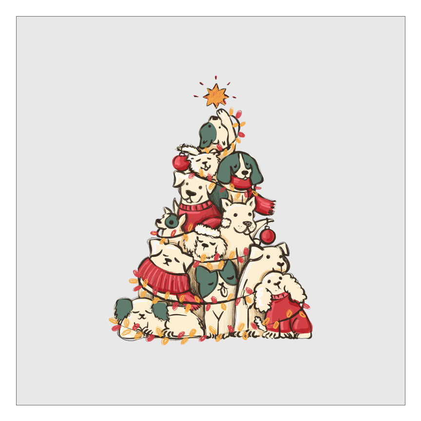 Dogs Christmas Tree DTF Transfer