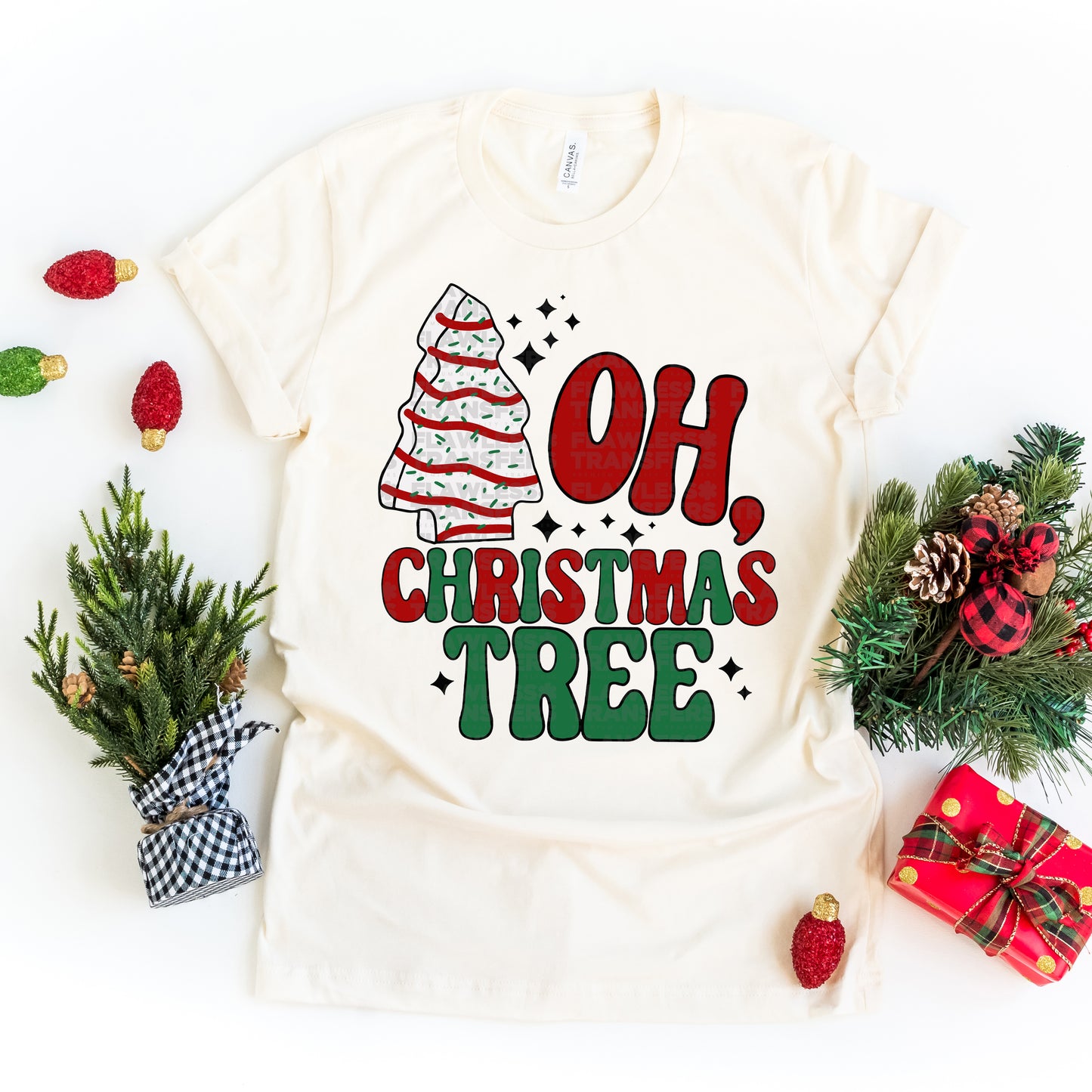 Oh Christmas Tree - Snack Cake Design 1 DTF Transfer