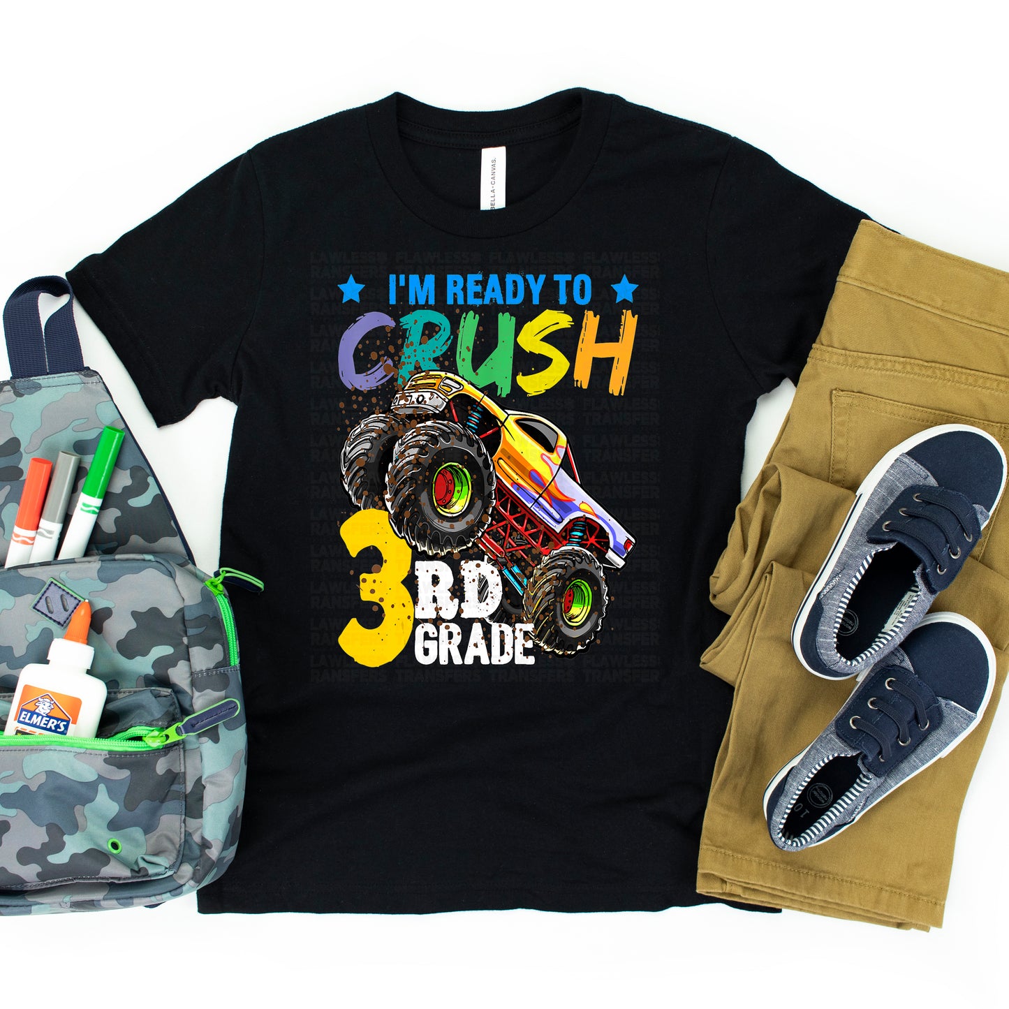 3rd Grade - First Day Of School - Monster Truck Design DTF Transfer