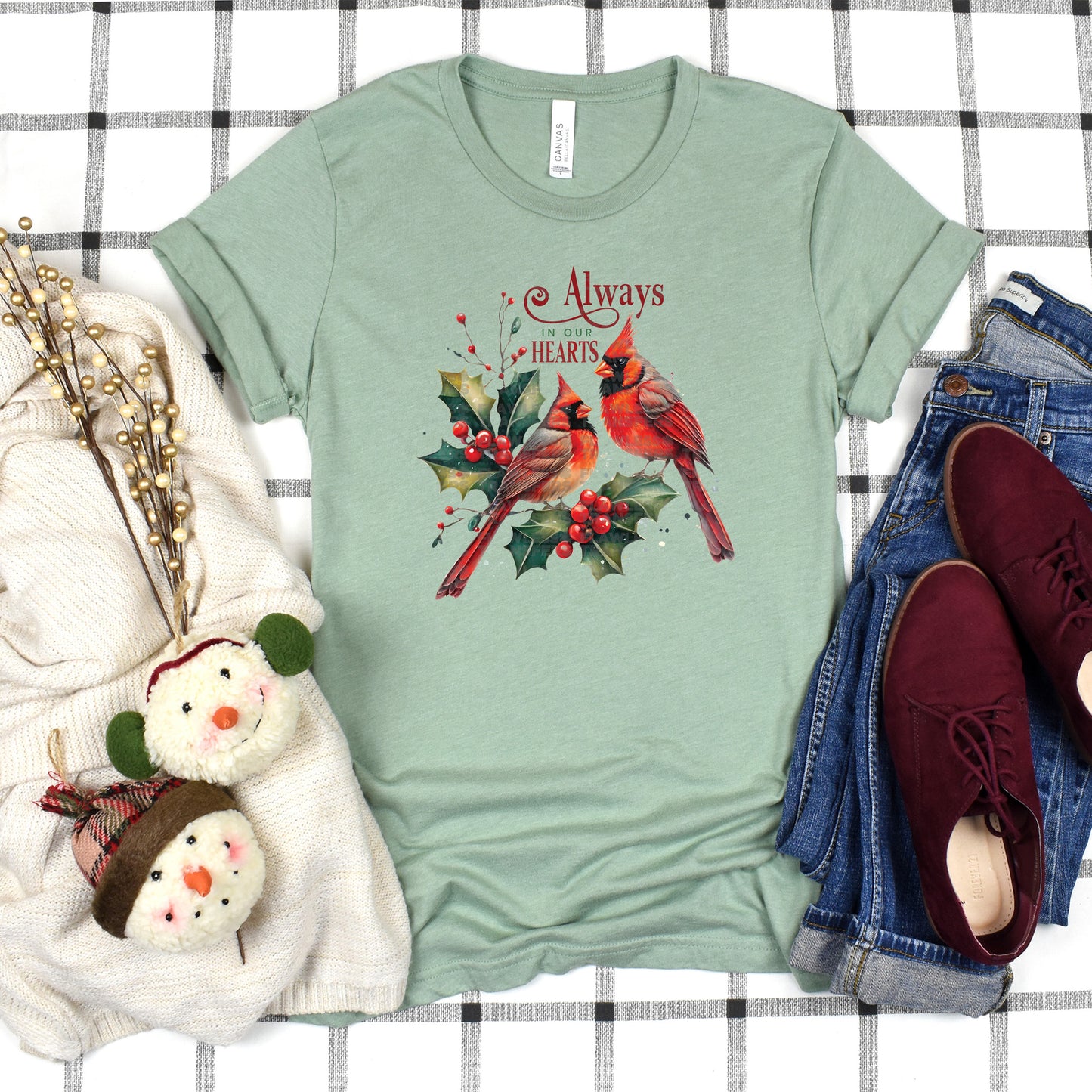 Always In Our Hearts - Red Cardinals - Design 3 DTF Transfer