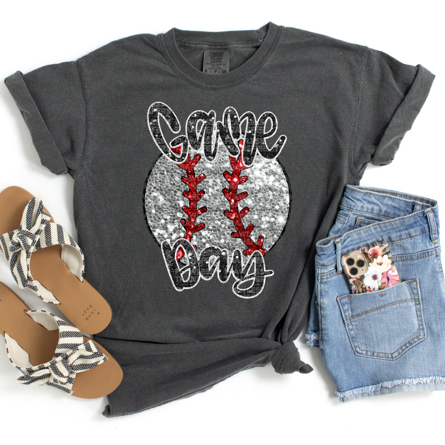 Baseball Game Day Faux Glitter #3034 DTF Transfer