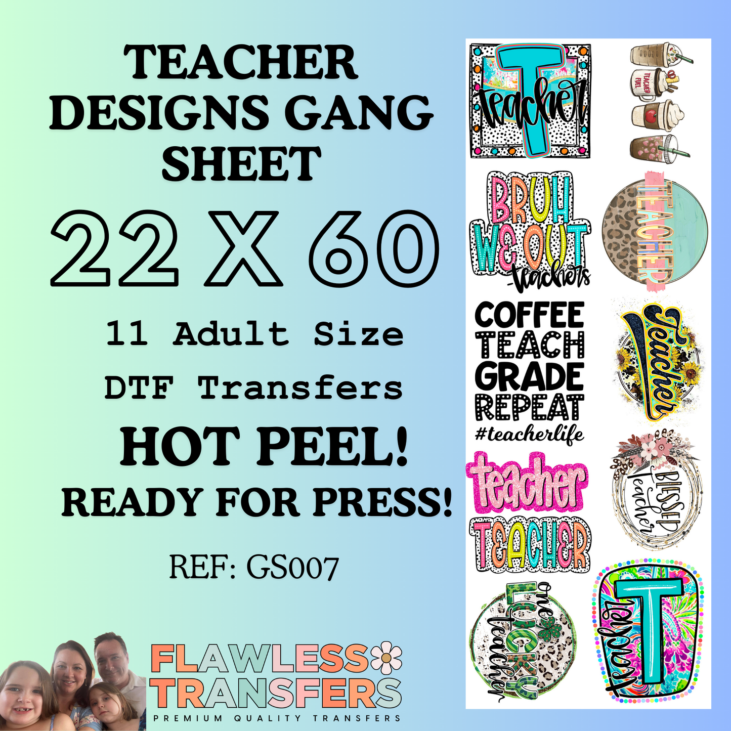 Teacher Gang Sheet Bundle #GS007