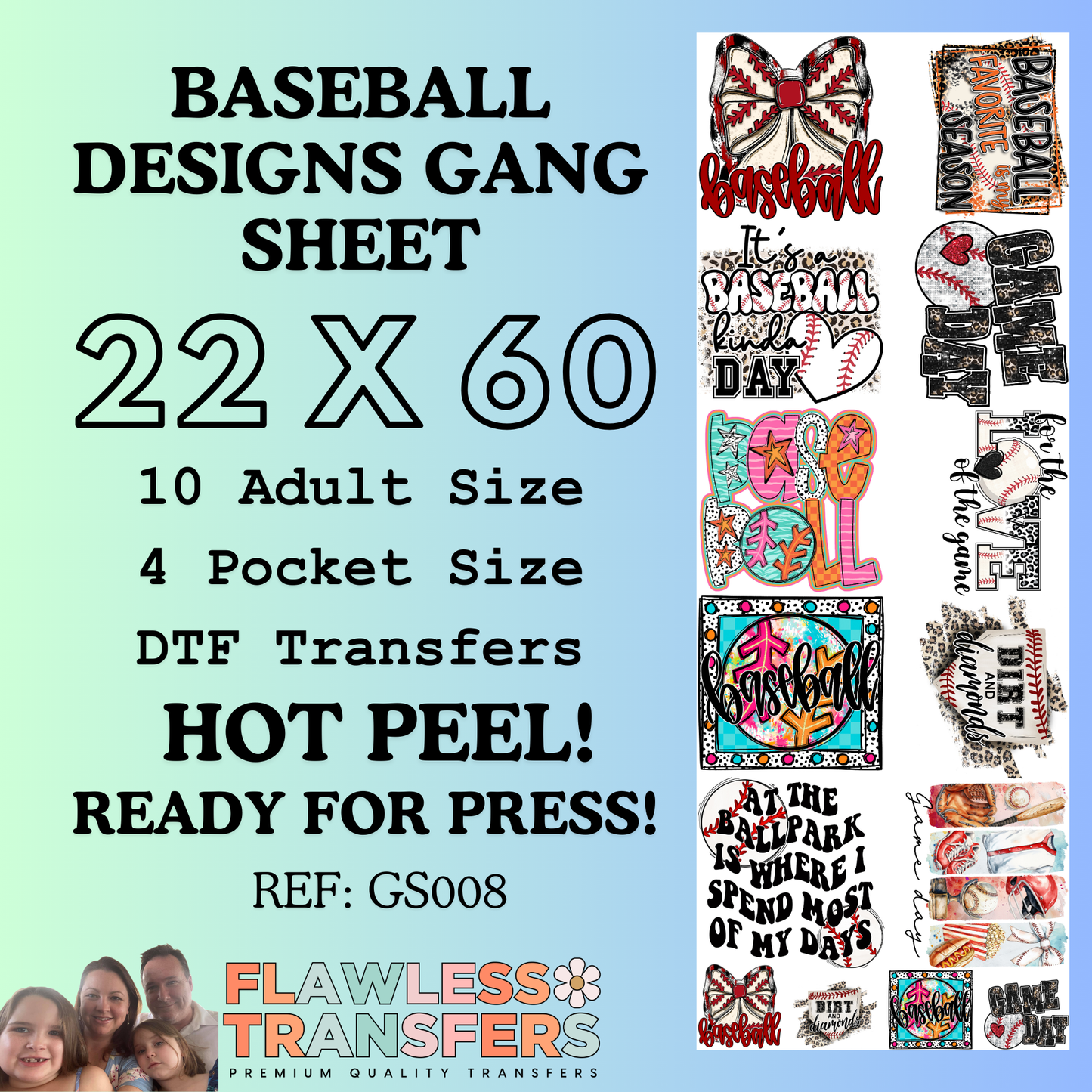 Baseball Gang Sheet Bundle #GS008