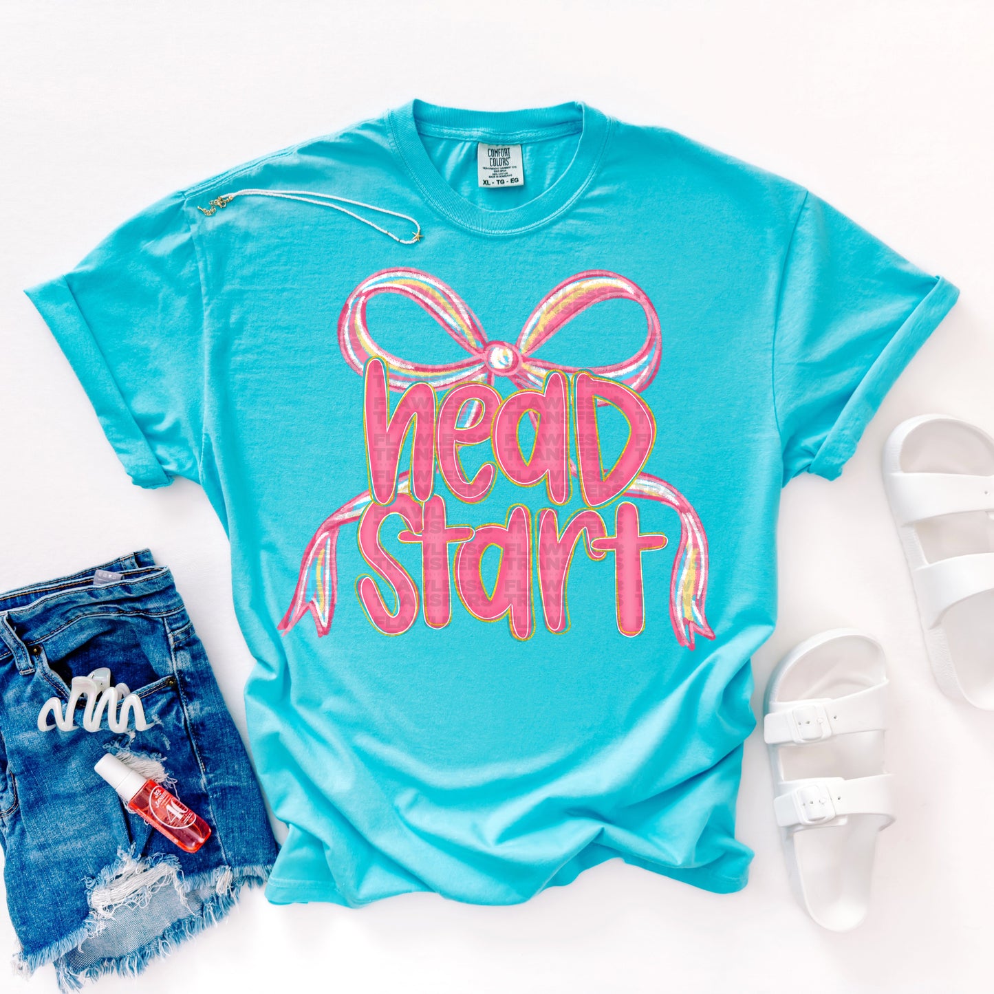 Head Start Preppy Pink Bow Alpha DTF Transfer