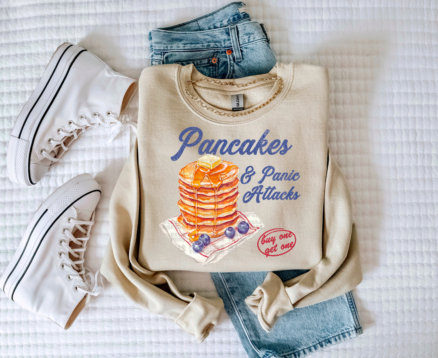 Pancakes Panic-DISTRESSED #1031 - DTF Transfer