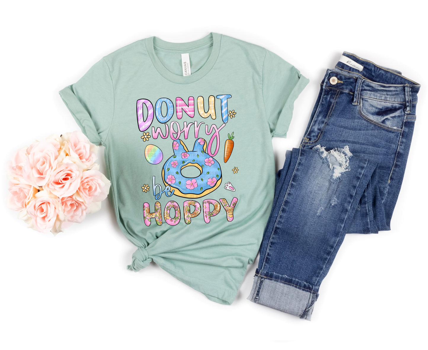 Donut Worry Be Hoppy #1142 -DTF Transfers