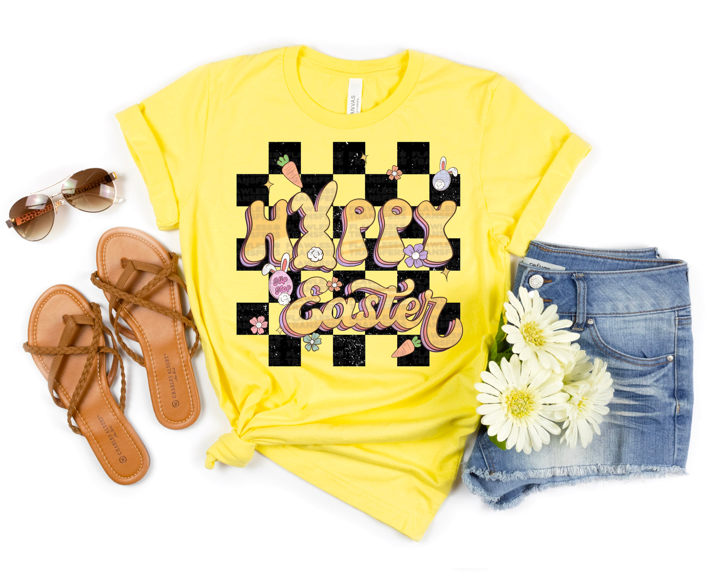 Happy Easter Checkered #1166 - DTF Transfers