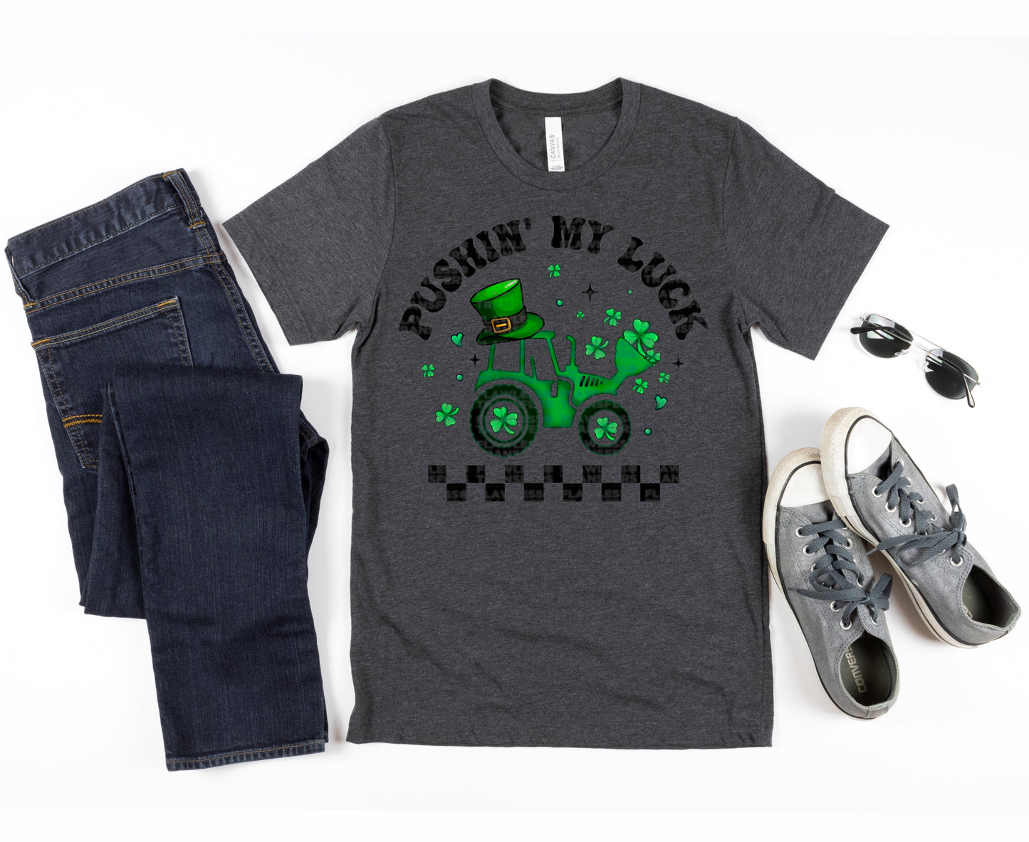 Pushing My Luck Black And Checkered #1192 - DTF Transfers