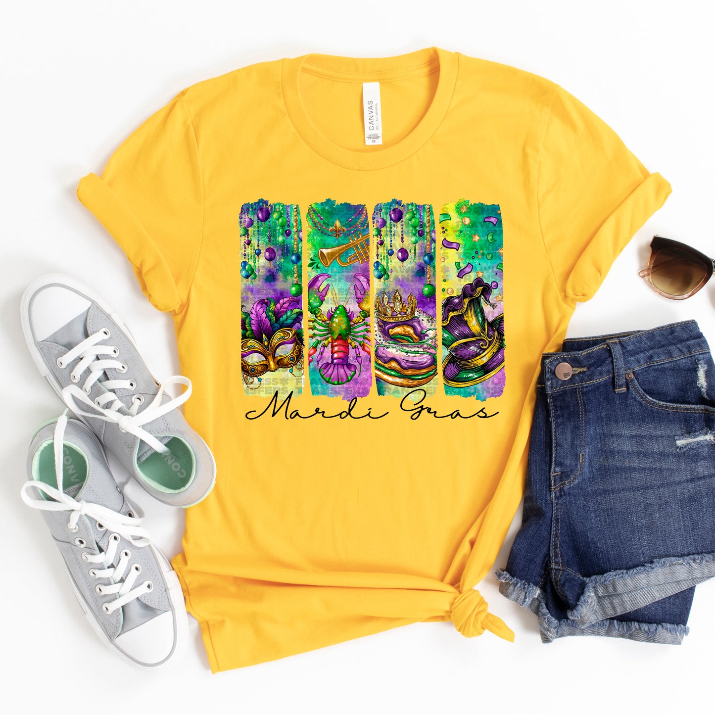 Mardi Gras Brushstroke Black Ink #3065 DTF Transfer