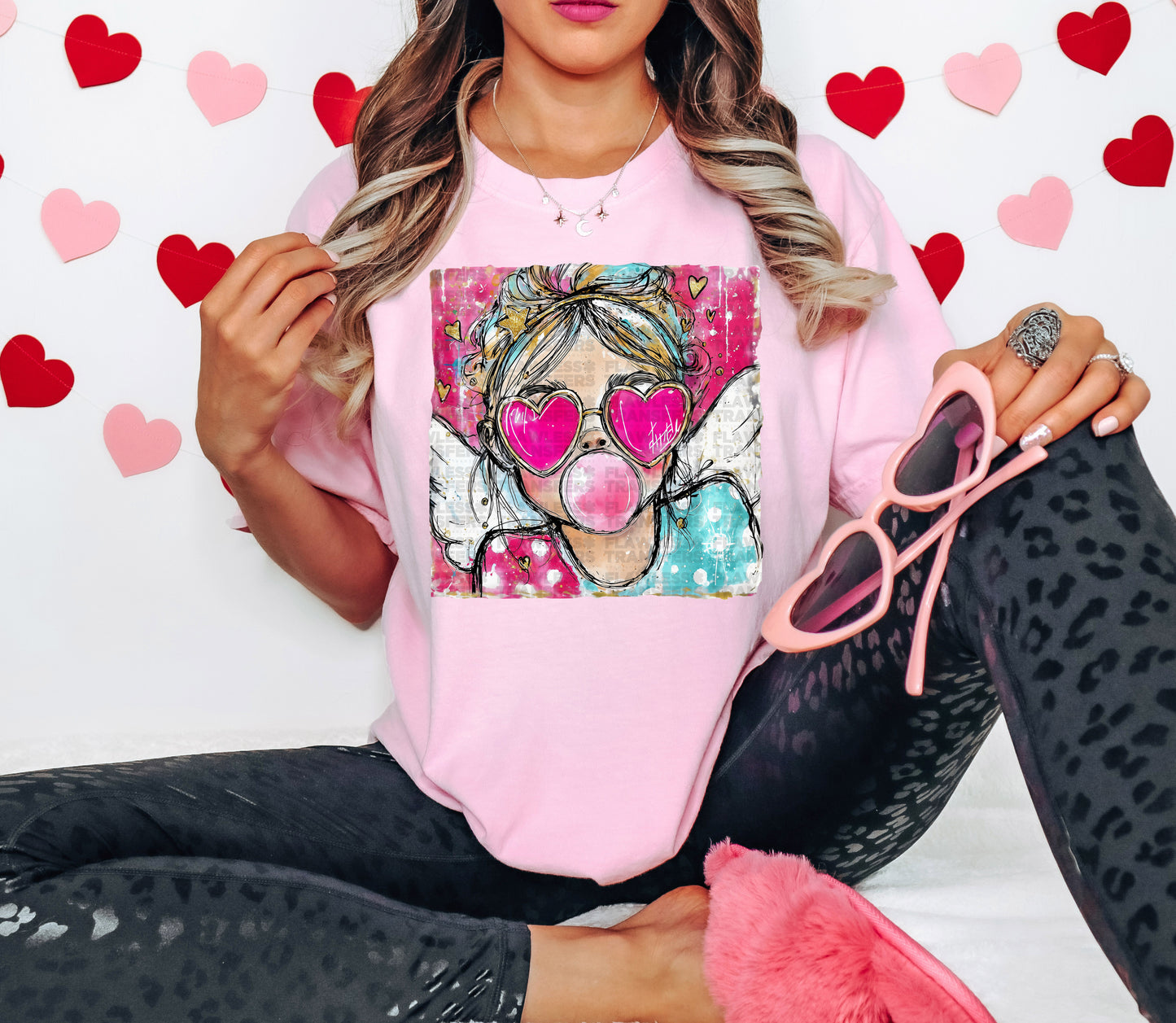 Preppy Valentines Cupid Bubblegum #2971 DTF Transfer