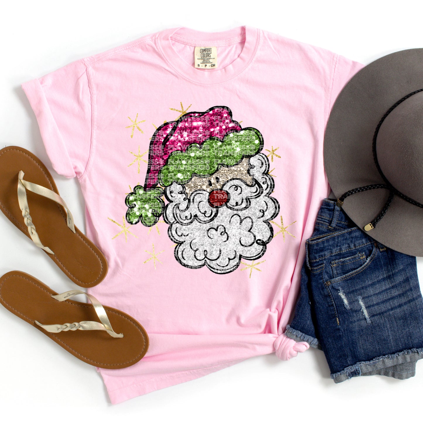 Santa Glitter Bling #2914 DTF Transfer