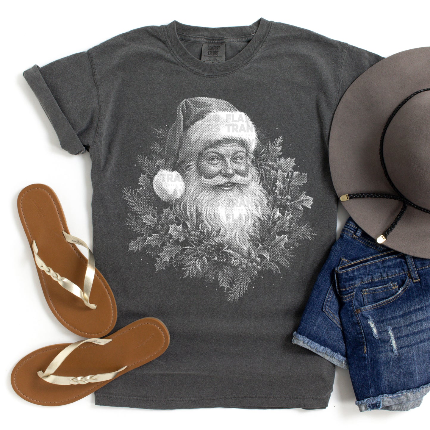 Santa Holly Portrait #2808 DTF Transfer