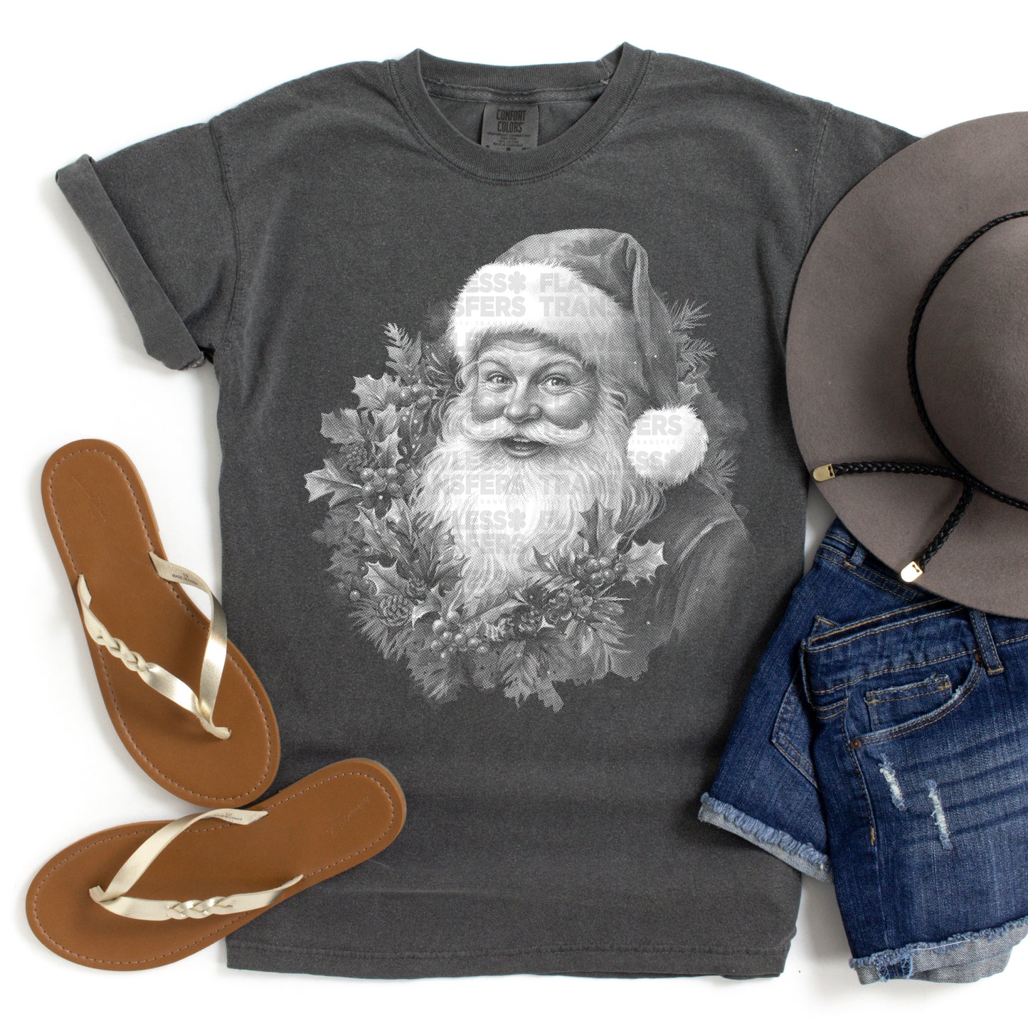 Santa Holly Wreath #2809 DTF Transfer