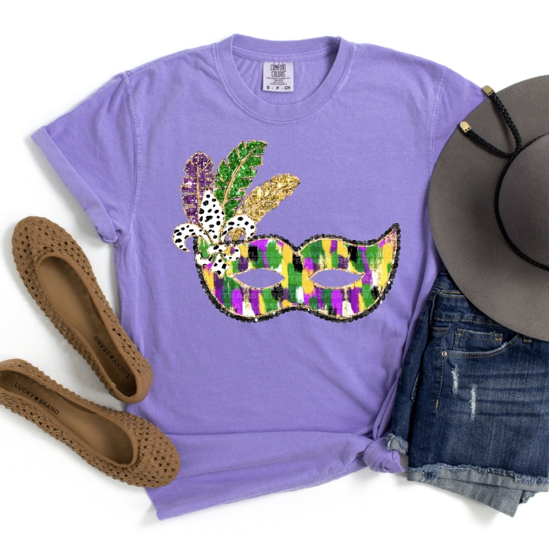 Mardi Gras Fleurdelis Mask Brushstrokes #1201 - DTF Transfers