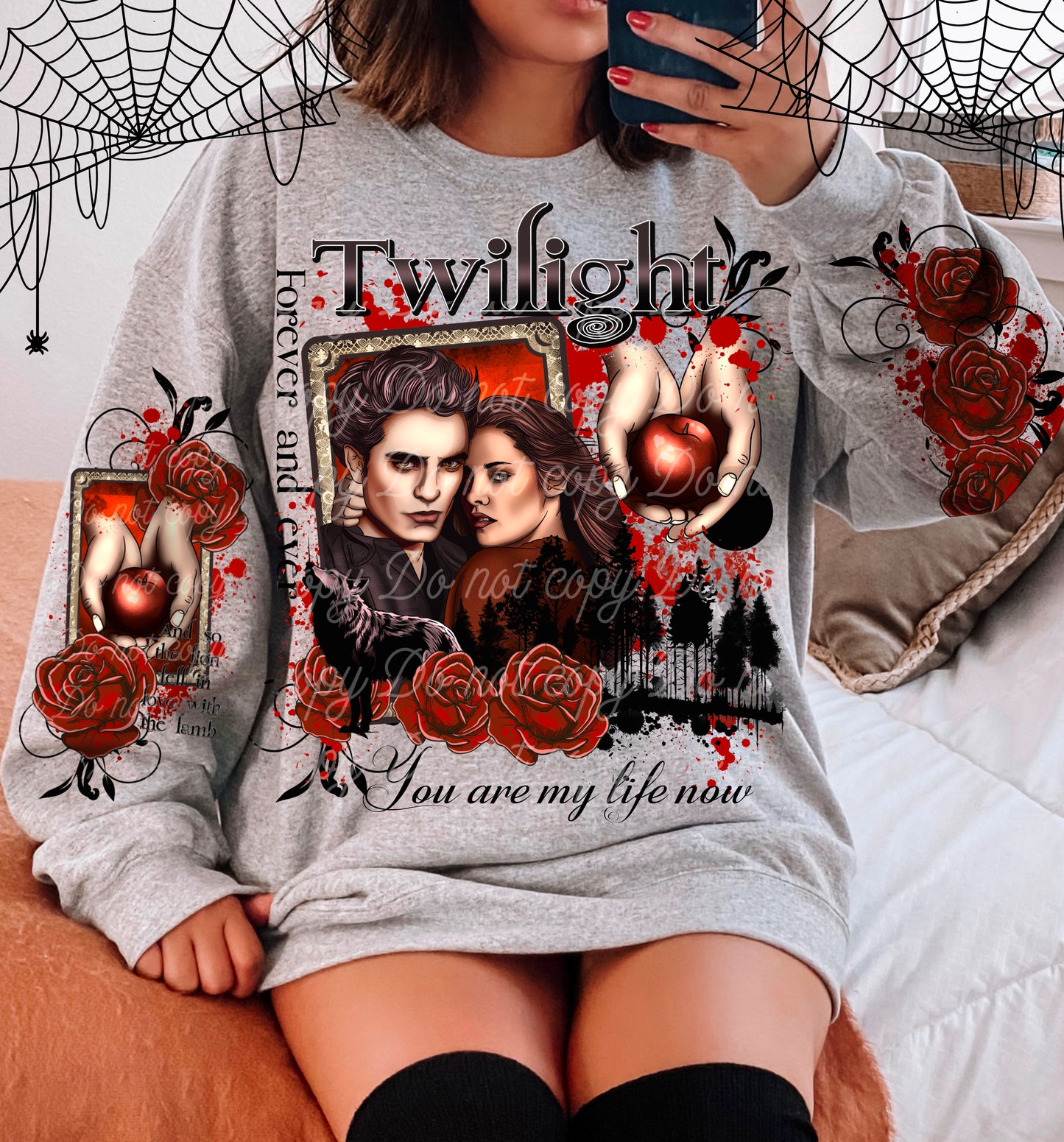 Edward And Bella Vampire DTF Transfer - Front and Sleeve SET