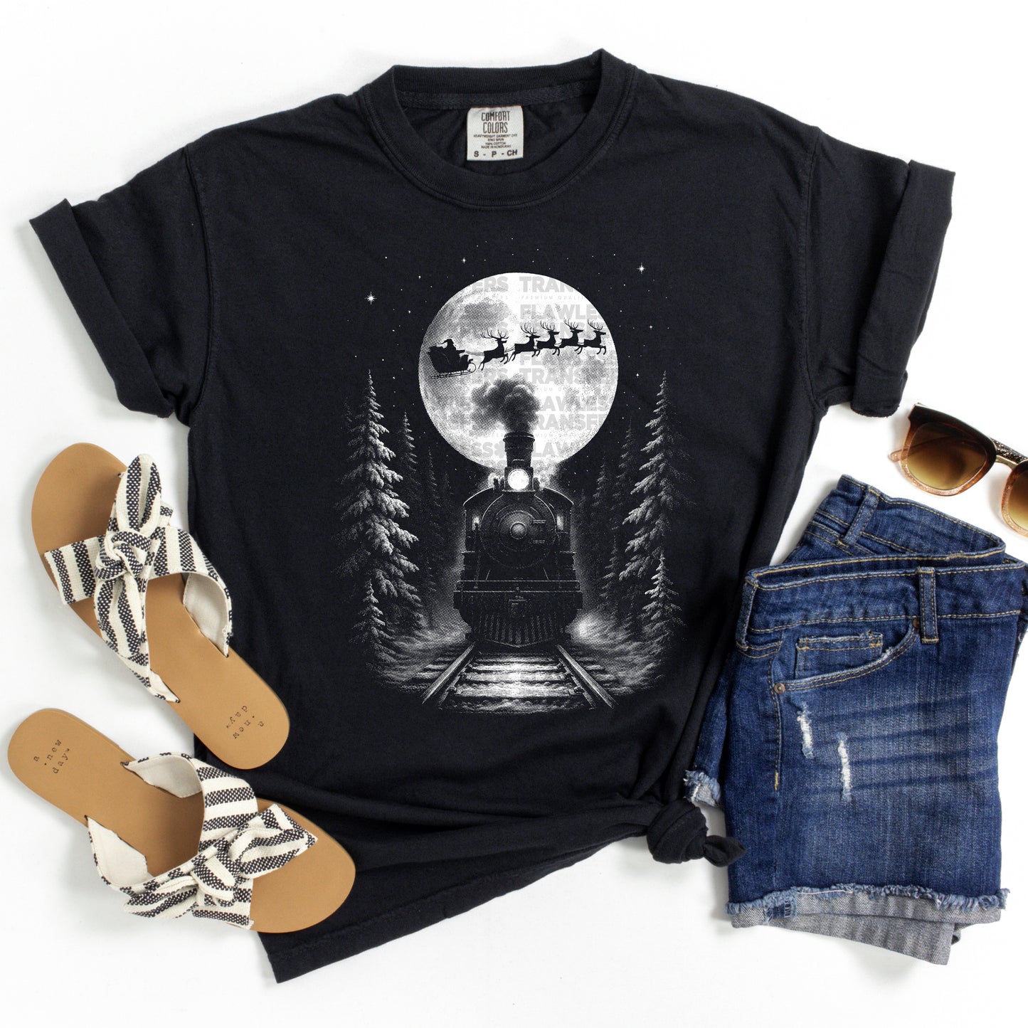 Vintage Christmas Train Santa #2927 DTF Transfer