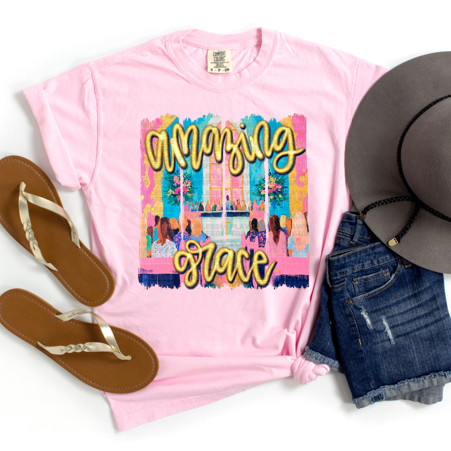 Amazing Grace Brushstrokes #2042 DTF Transfer