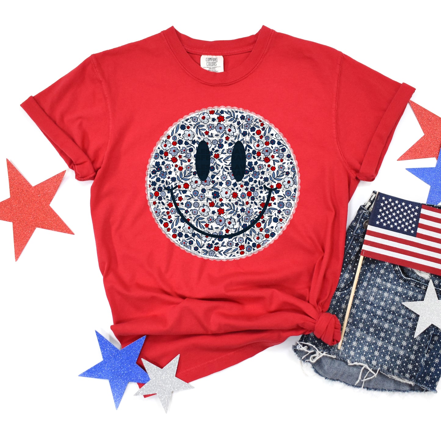 American Smiley #2135 DTF Transfer
