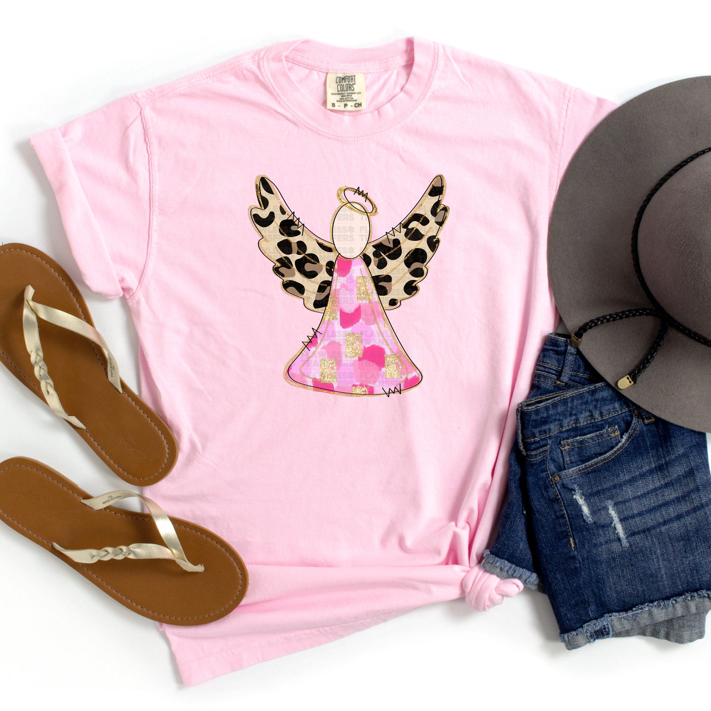 Angel Pink and Leopard Print DTF Transfer