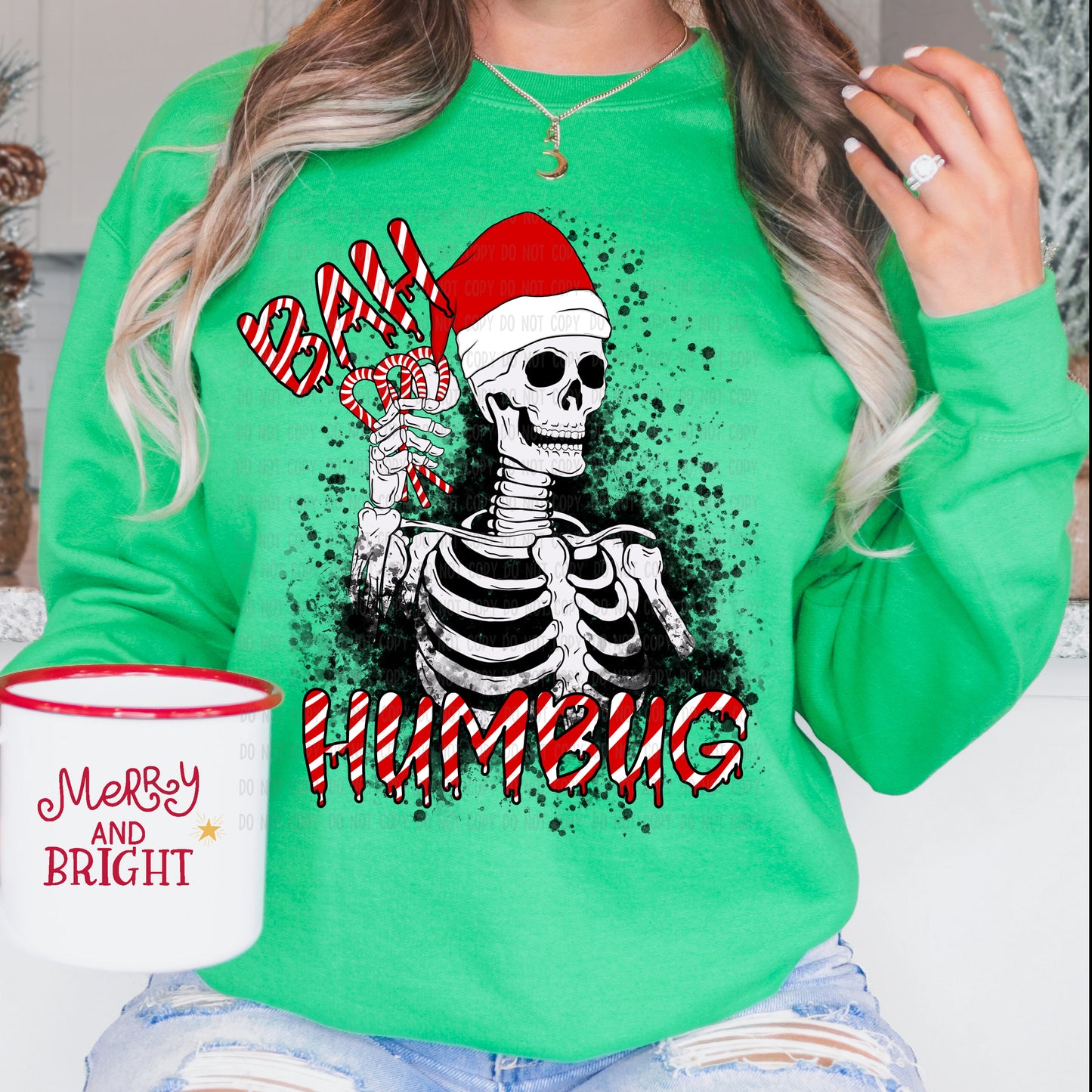 Bah Humbug Skeleton DTF Transfer