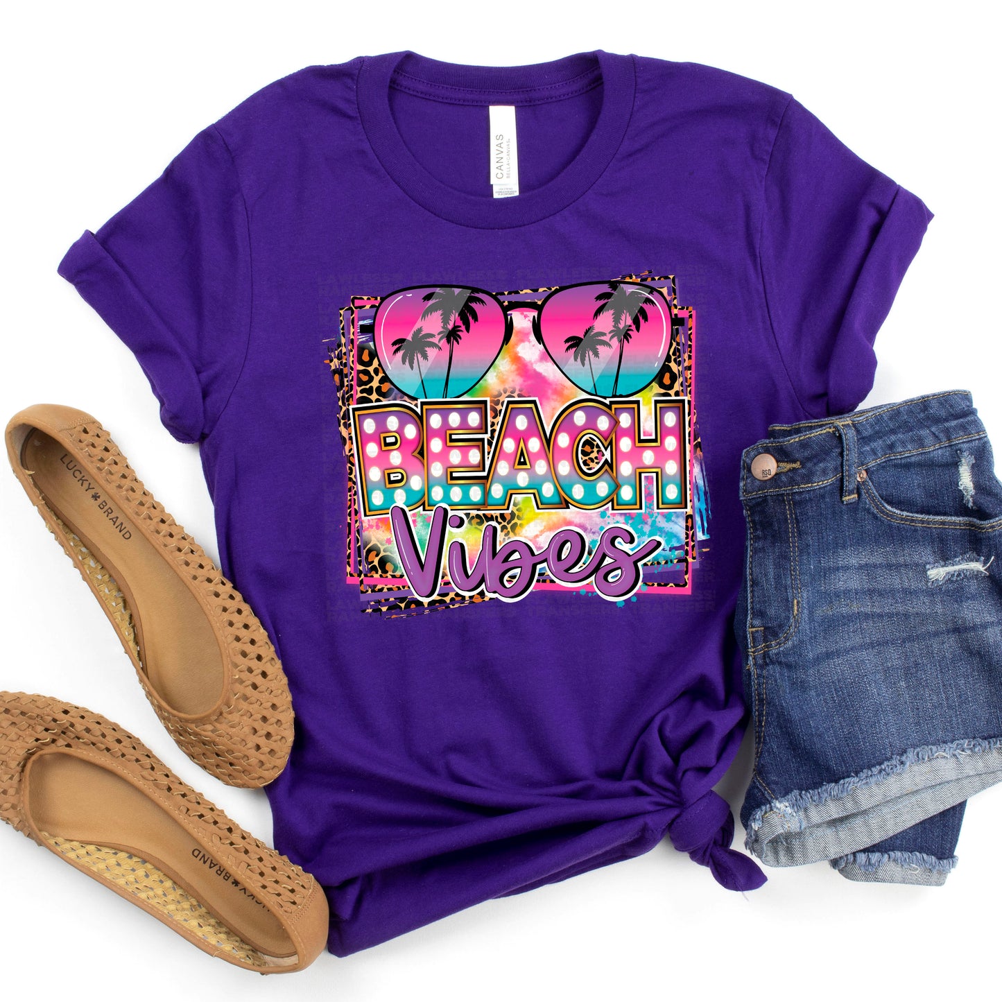 Beach Vibes Tropical Beach Sunglasses DTF Transfer