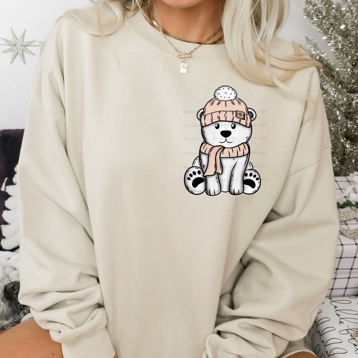Beanie Polar Bear DTF Transfer