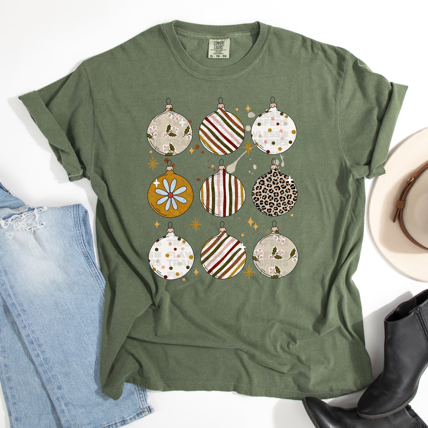 Boho Christmas Ornaments DTF Transfer