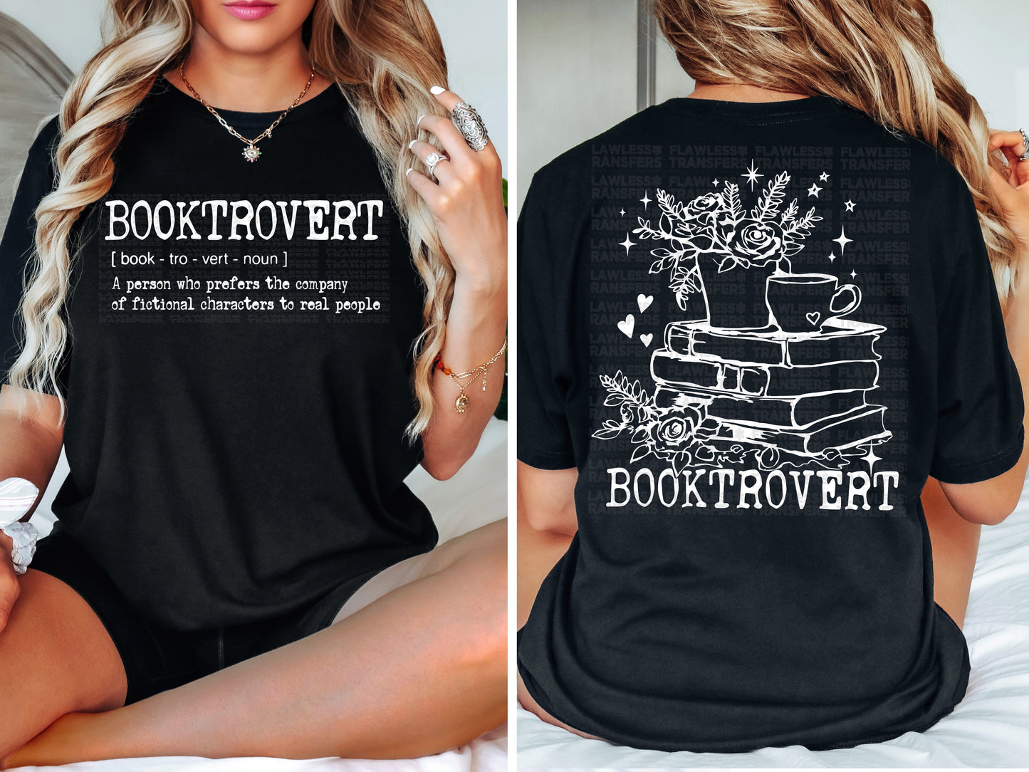 Booktrovert DTF Transfer - Pocket and Back Print SET