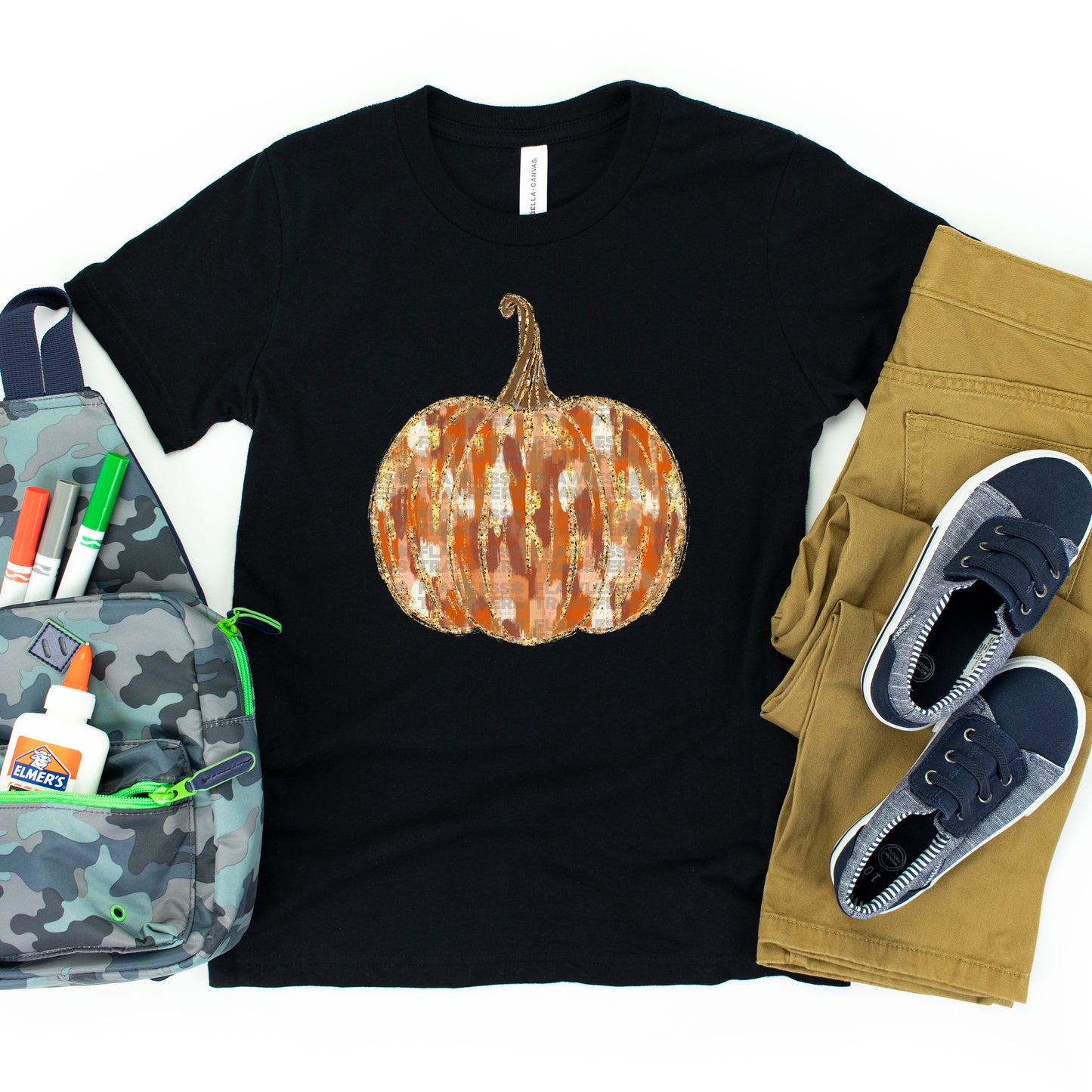 Boys Fall Orange Brushstrokes DTF Transfer