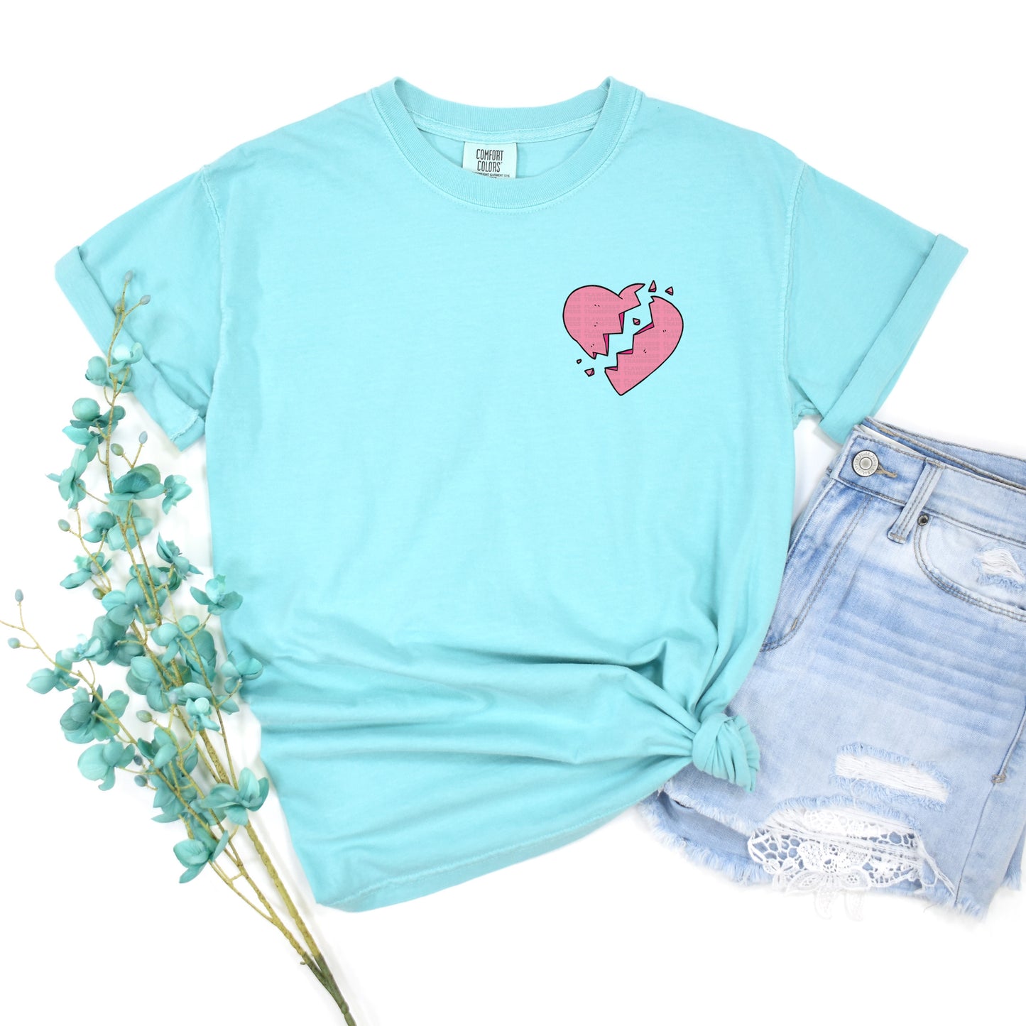 Broken Heart in Pink DTF Transfer