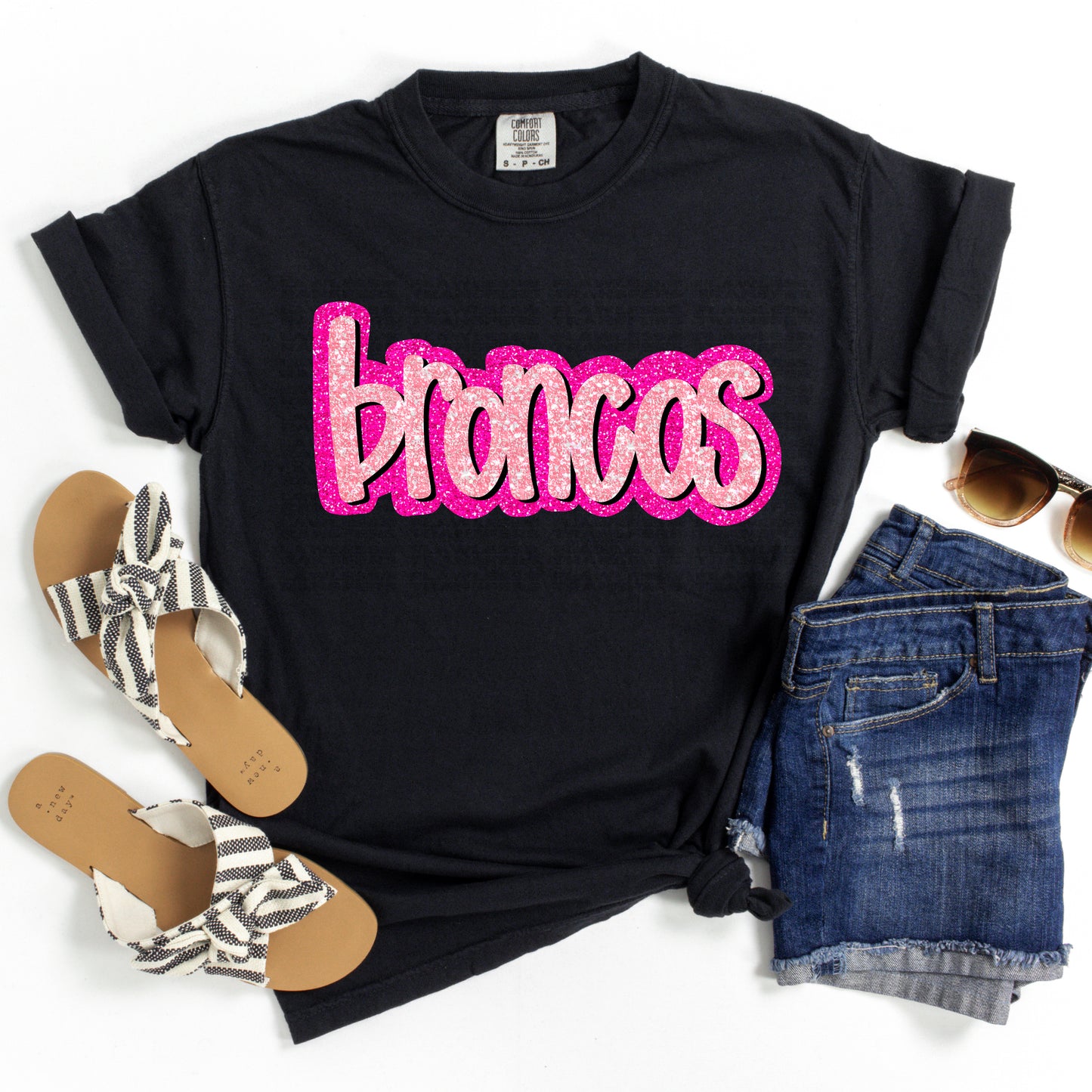 Broncos Pink Glitter DTF Transfer