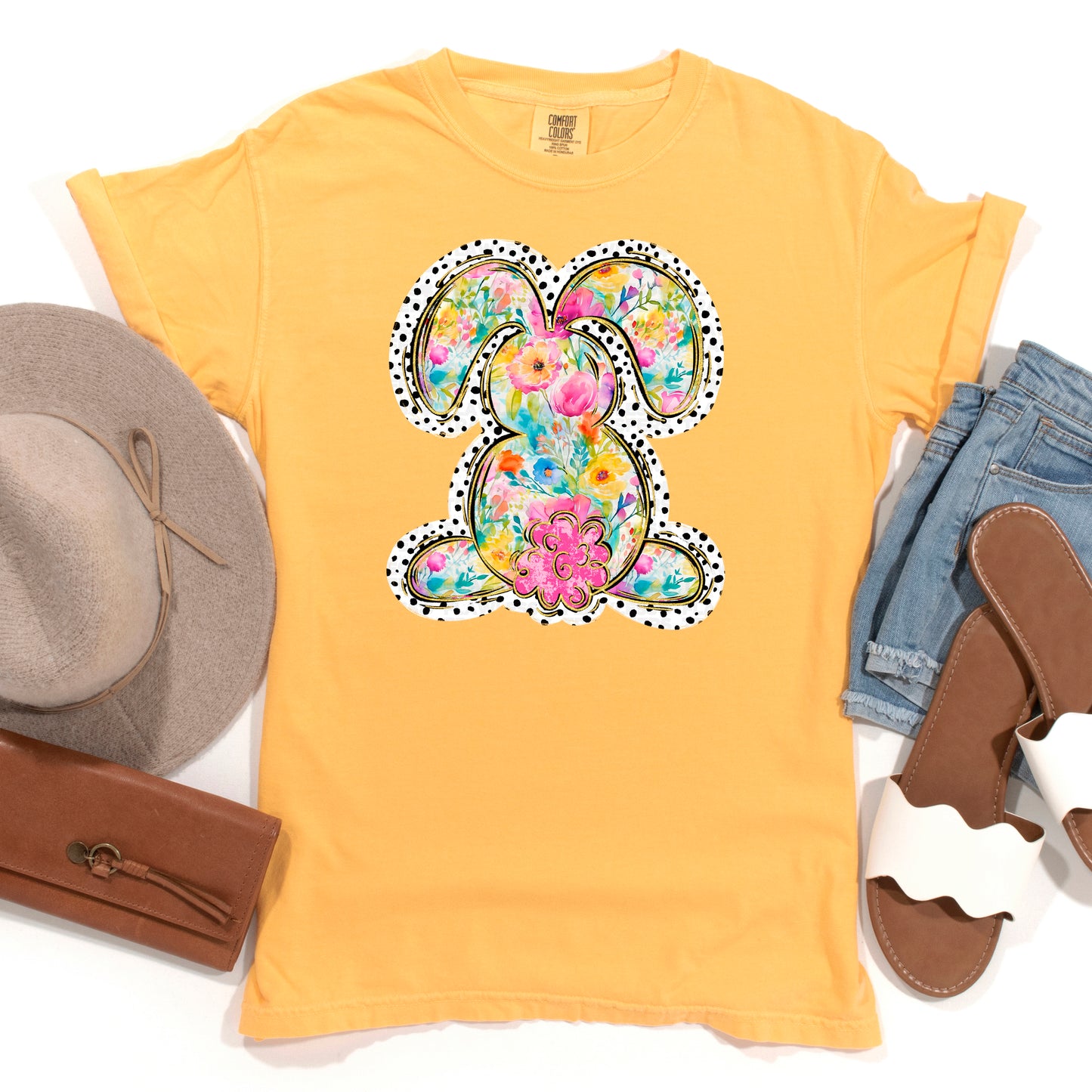 Bunny Watercolor Floral #2043 DTF Transfer