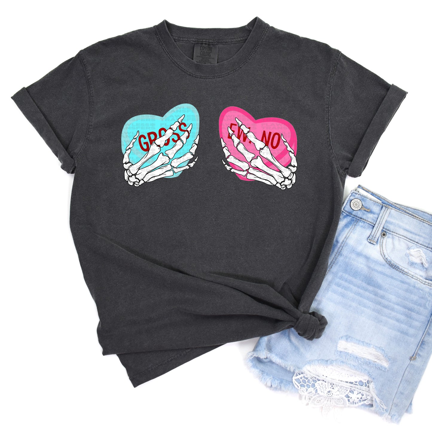 Candy Heart Tits - Skeleton Hands DTF Transfer