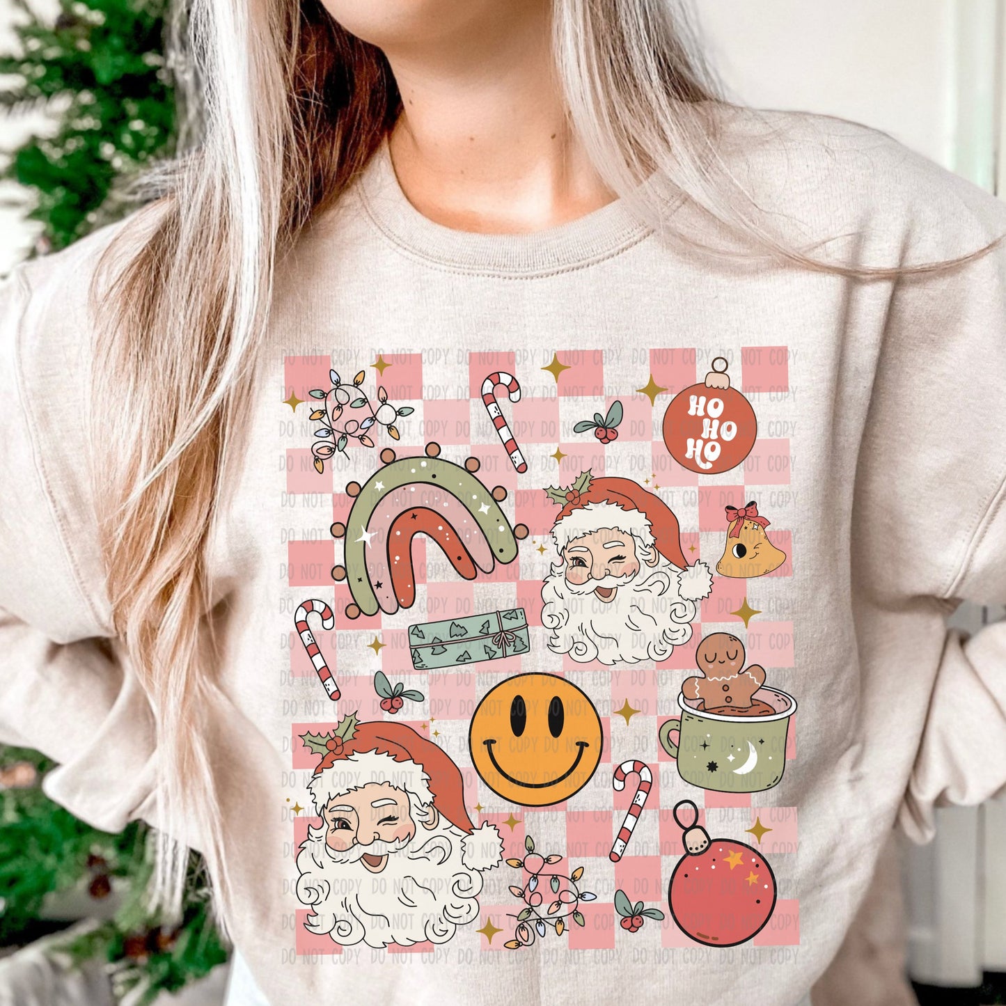 Checkered Christmas DTF Transfer