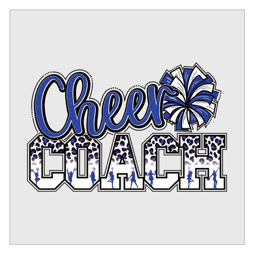 Cheer Coach - Blue and White DTF Transfer