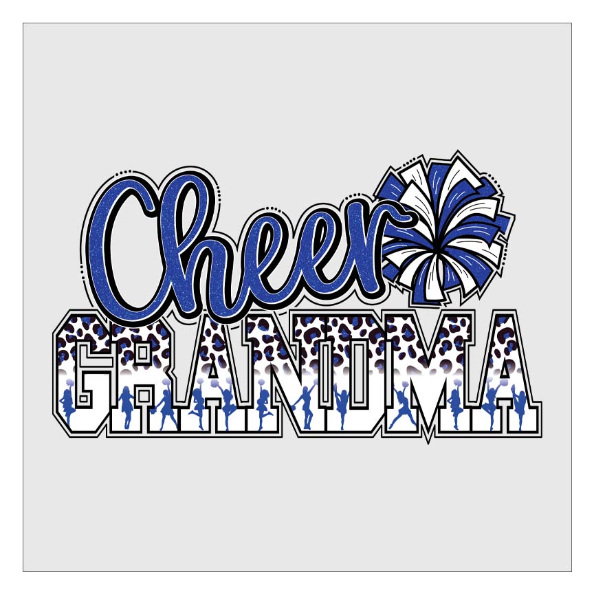 Cheer Grandma - Blue and White DTF Transfer