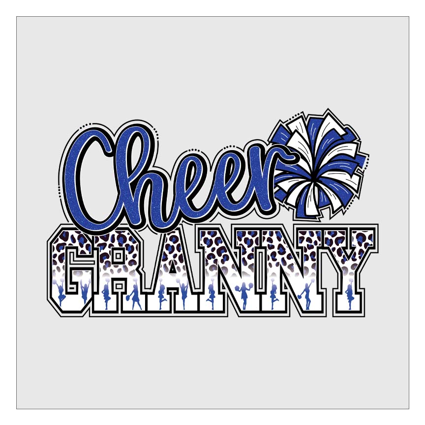 Cheer Granny - Blue and White DTF Transfer