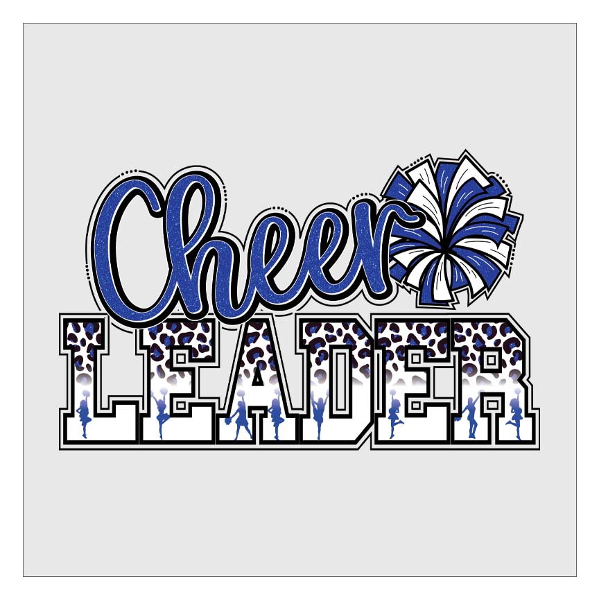 Cheerleader - Blue and White DTF Transfer