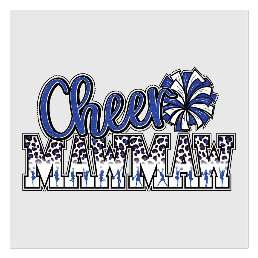 Cheer MawMaw - Blue and White DTF Transfer