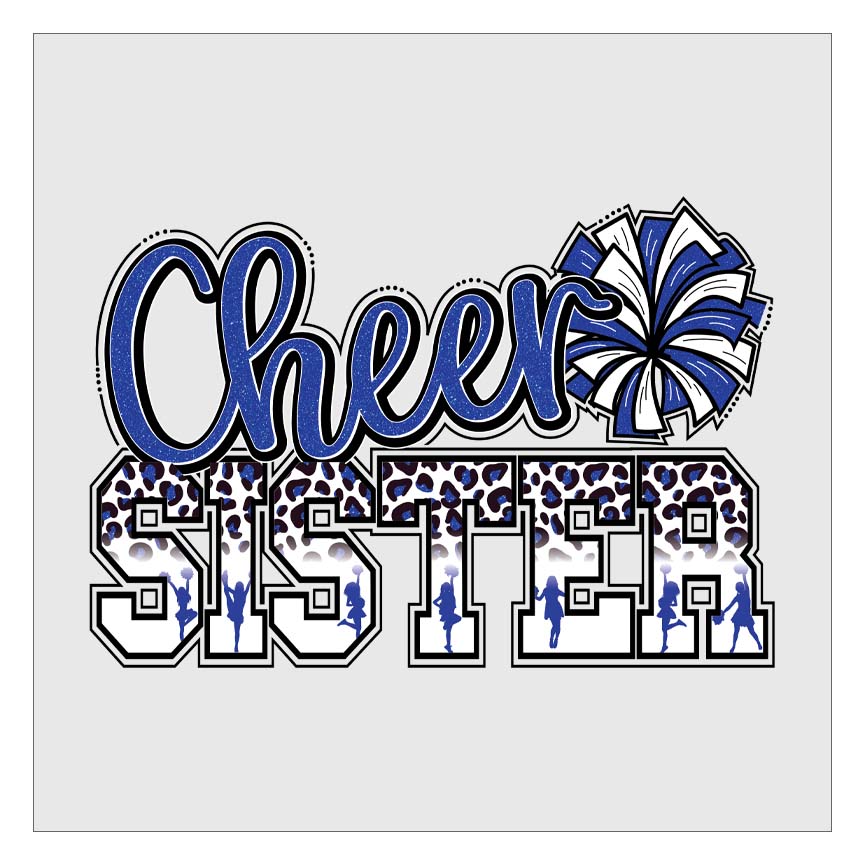 Cheer Sister - Blue and White DTF Transfer