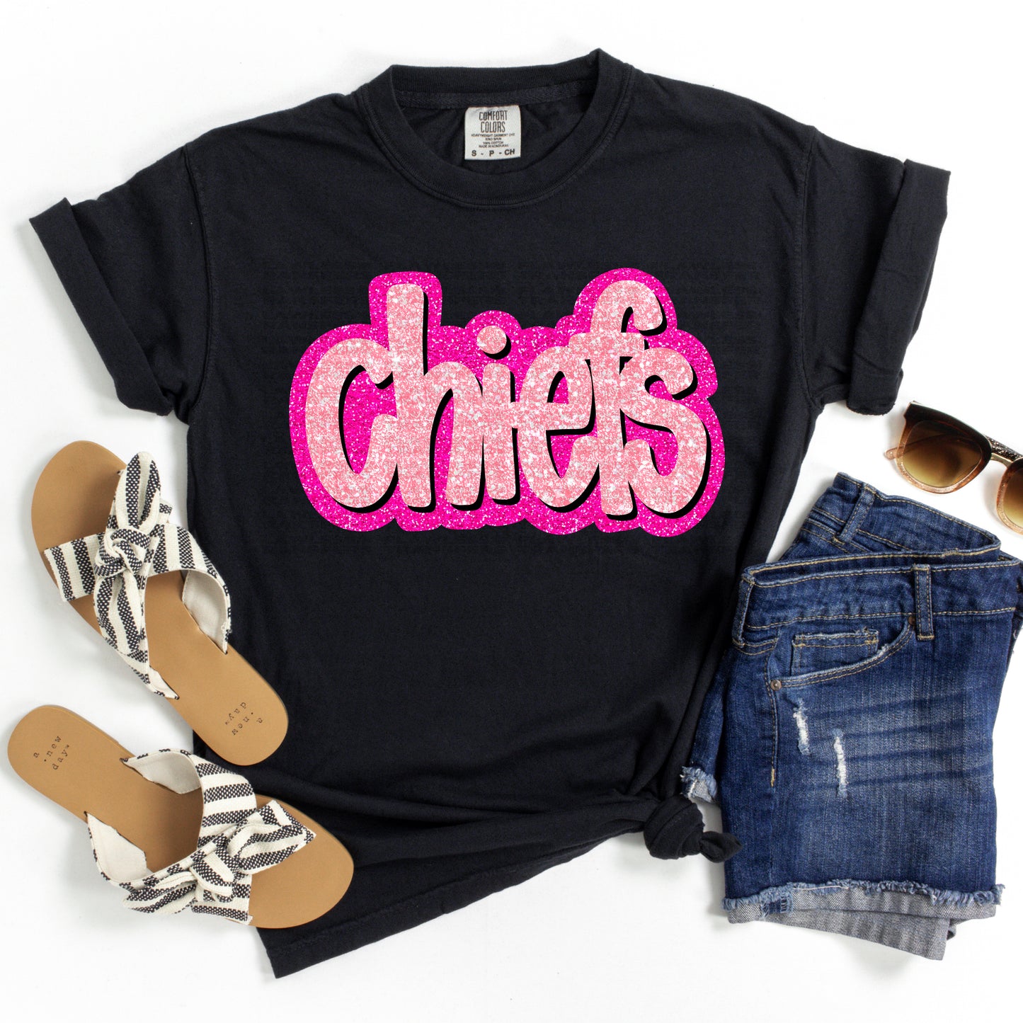 Chiefs Pink Glitter DTF Transfer