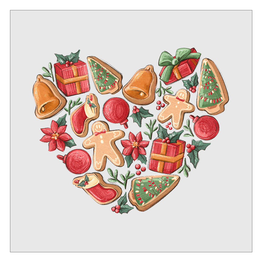 Christmas Favorites Heart DTF Transfer