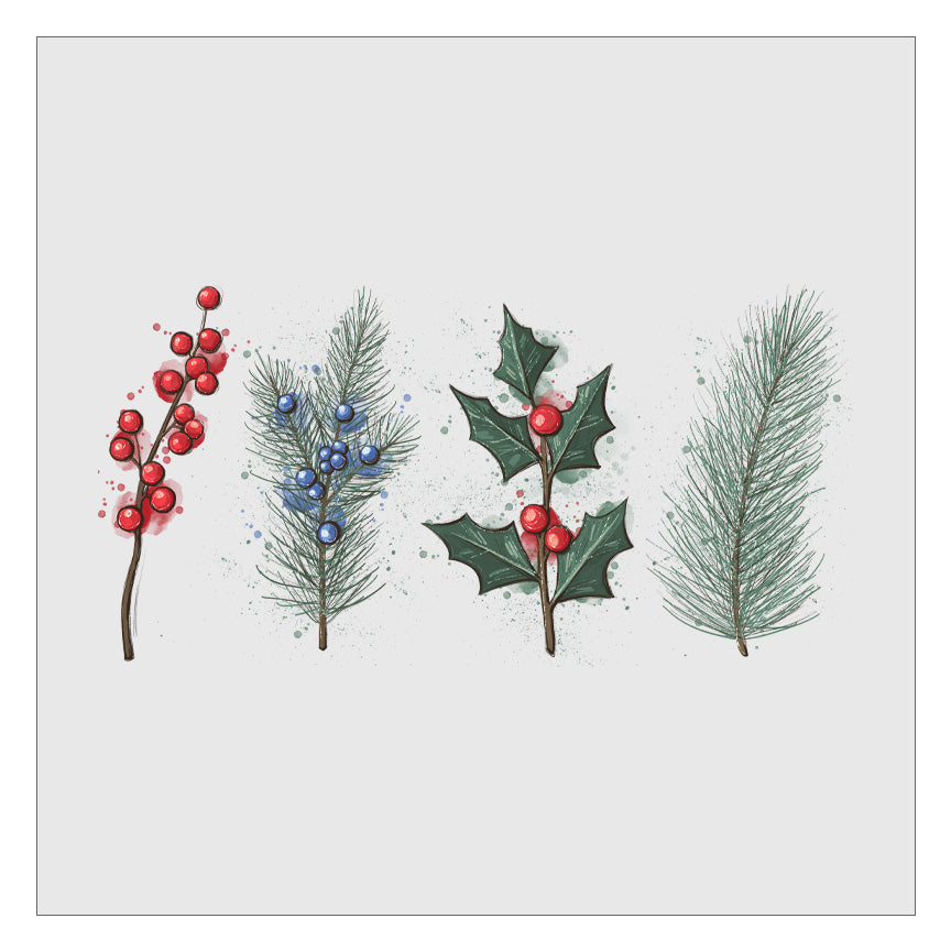 Christmas Winter Florals DTF Transfer
