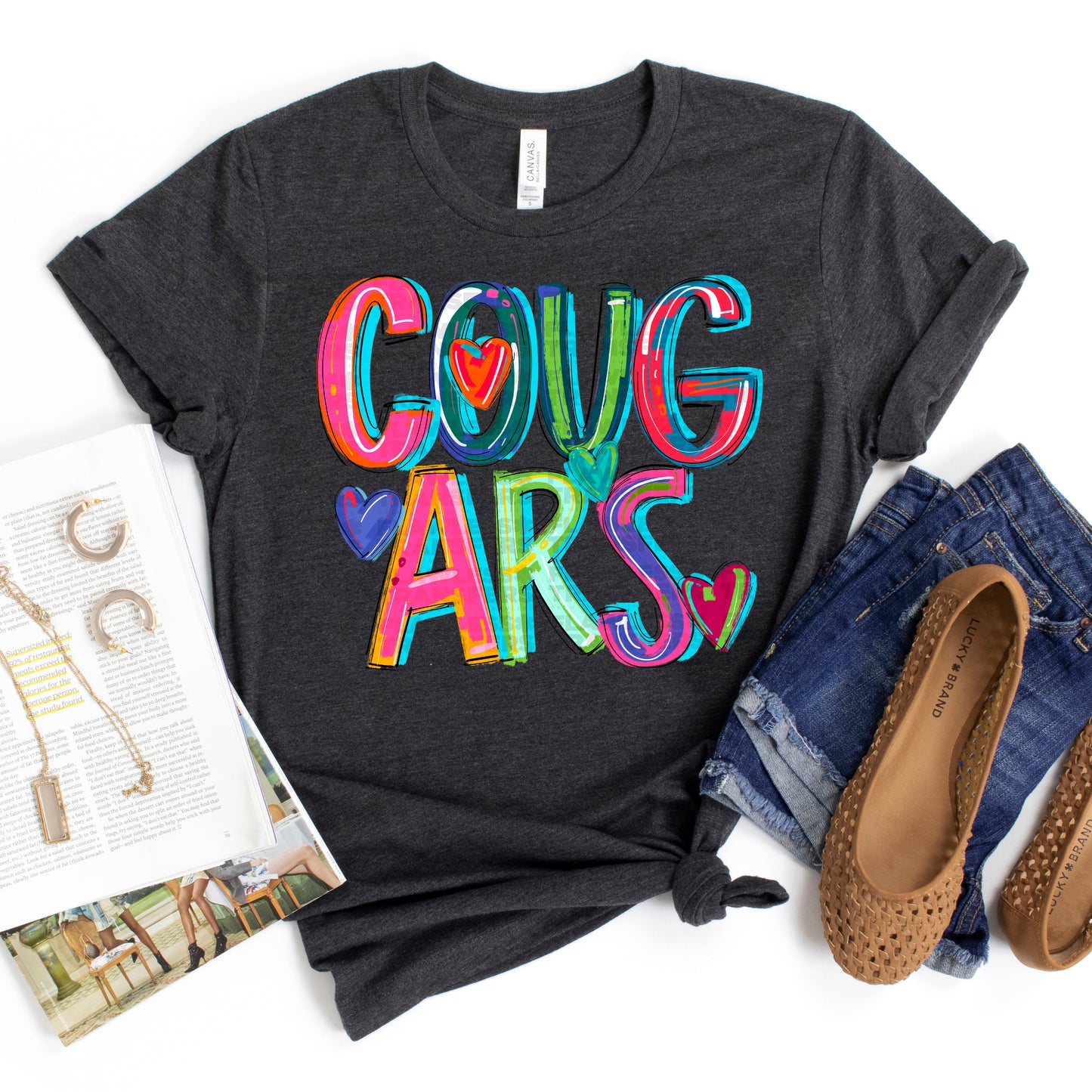 Cougars Cheery Words DTF Transfer