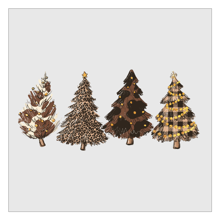 Christmas Trees - Animal Print DTF Transfer