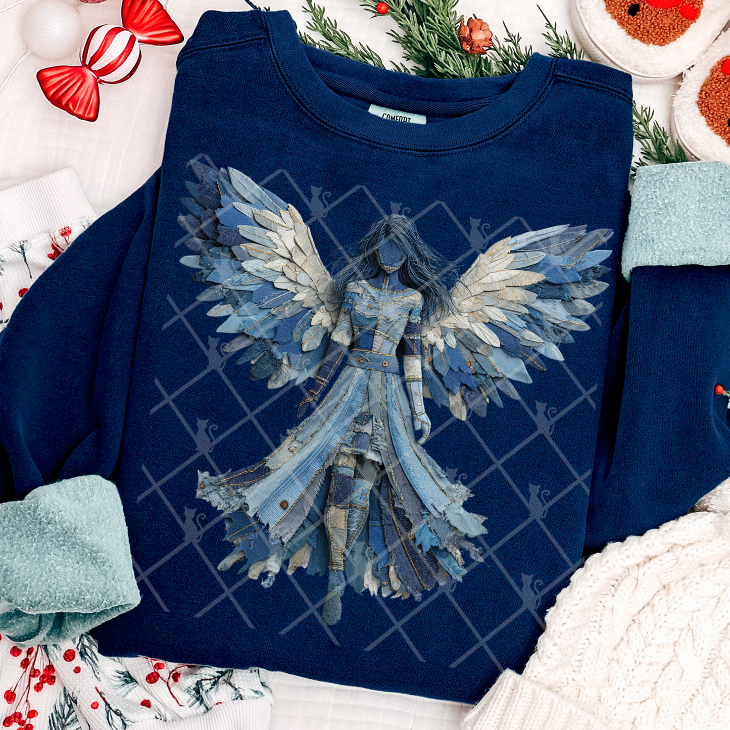 Denim Angel Patchwork #2636 DTF Transfer