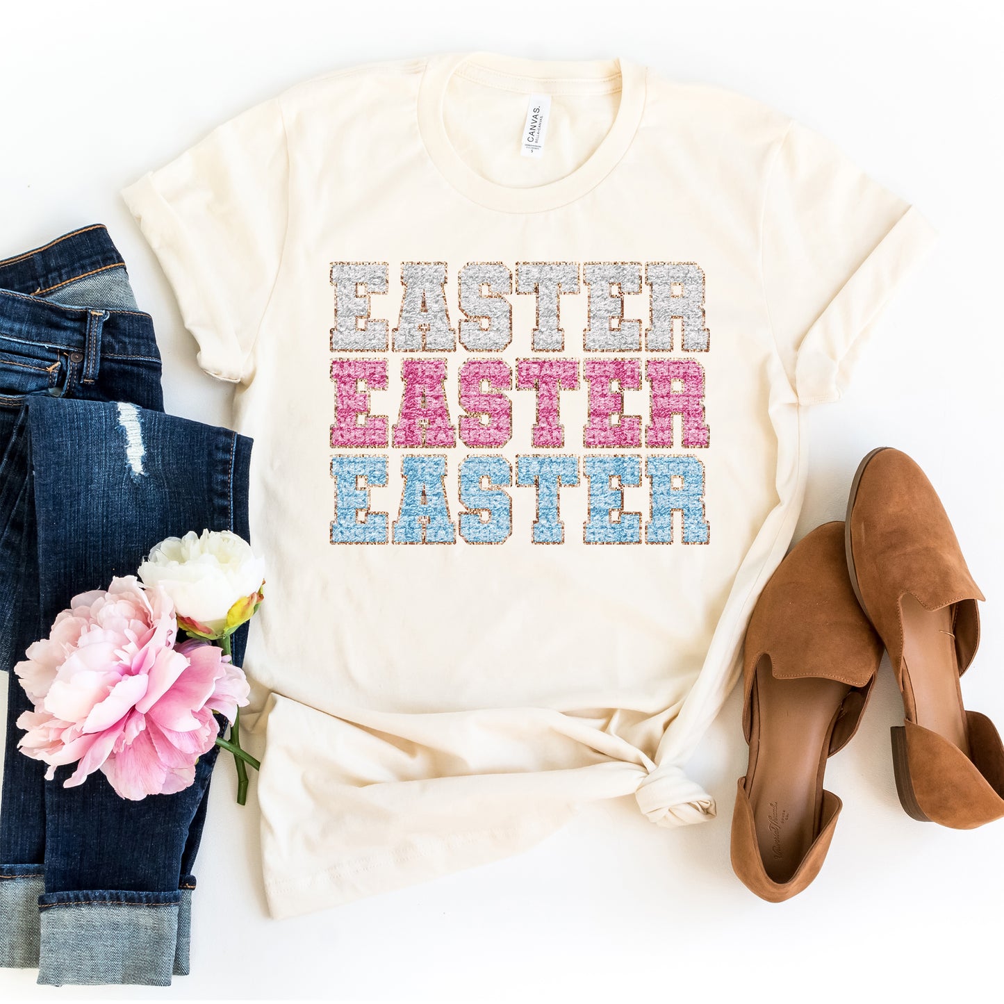 Easter Stacked Faux Chenille #1112 - DTF Transfer