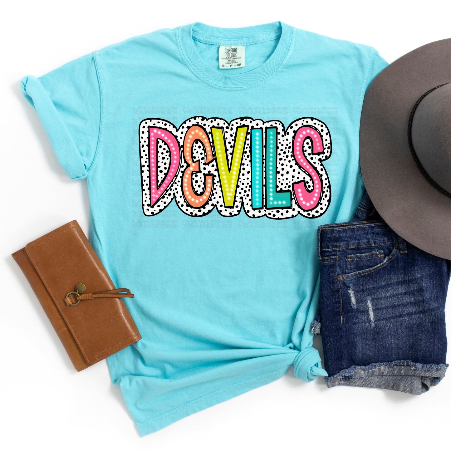 Devils Bright Color Doodle Dalmatian Dots DTF Transfer