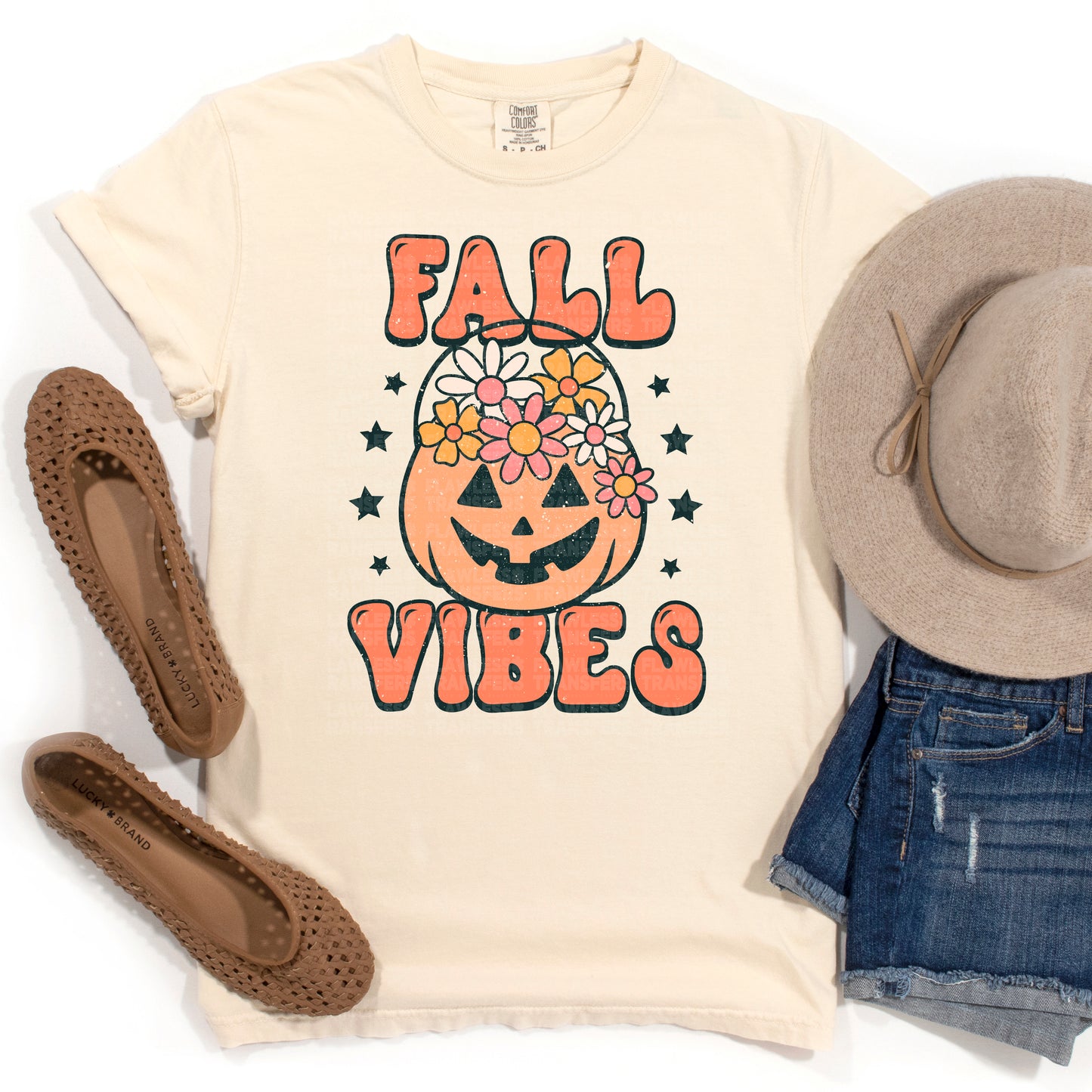 Fall Vibes Hippie Pumpkin DTF Transfer